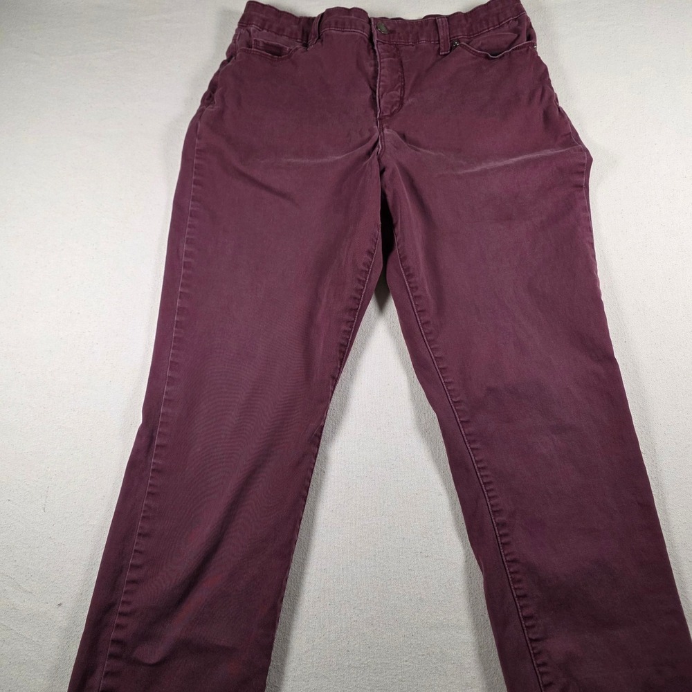 Bandolino Amy Burgundy Plum Straight Leg Stretch Pants Womens Size 12